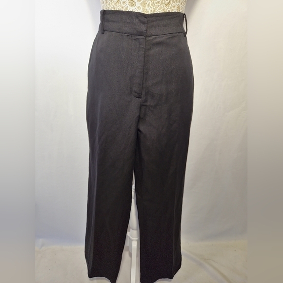 Talbots Women's Black Heritage Lined Linen Blend Lightweight Casual Pants Size 8 - Picture 2 of 16